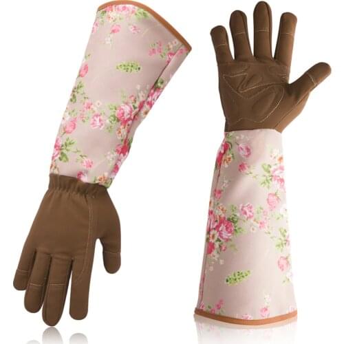 Printed Gardening Gloves Long Sleeves Wrist Protection Garden Labor Flowering Pruning Rose Gardener Protective Gloves
