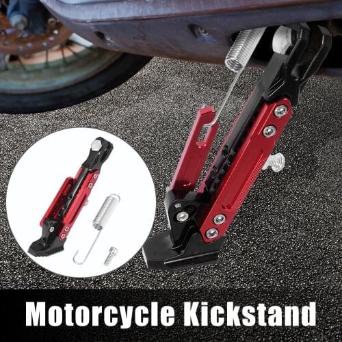 Motoforti Motorcycle Kickstand Adjustable Foot Side Support Kickstand CNC Aluminum Alloy Parking Stand Set For Motorbike