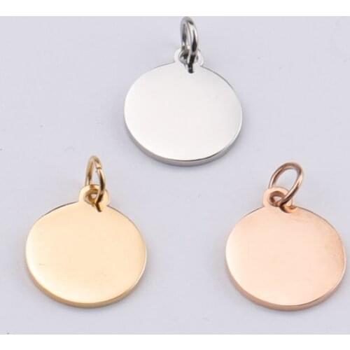 5pcs Highly-polished Stainless Steel Blank Disc Round Tag Charm Pendants for Bracelet Necklace Jewelry Gift Making Custom Logo