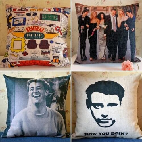 TV Series Friends Characters Poster Throw Pillow Chandler Linen Pillows Home Decor Sofa Car Cushion Bolster Collectible Gift NEW