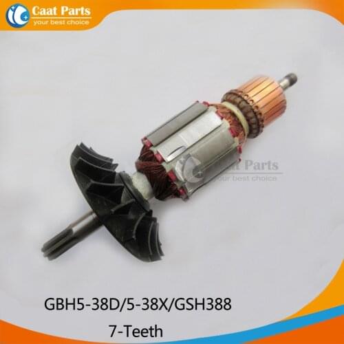 AC 220V 7-Teeth Drive Shaft Electric Hammer Armature Rotor for Bosch GBH5-38D/5-38X/GSH388, High-quality! Free shipping