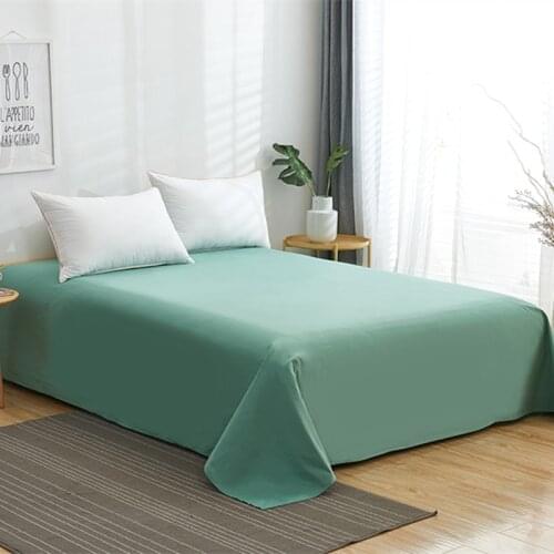 1Pc Solid Color Flat Sheet 100%Cotton Queen King Size Bed Sheets Mattress Cover High Quality Bedding Bedspreads Free Shipping
