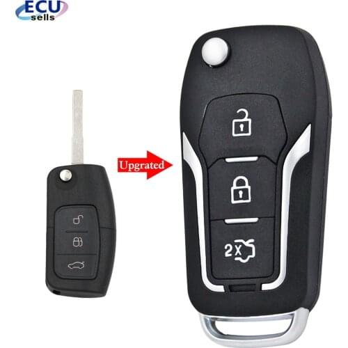Flip Folding 3 Buttons Modified Filp Car Remote Key Shell For Ford C Max S Max Galaxy Focus Fiesta Ecosport Kuga Escape