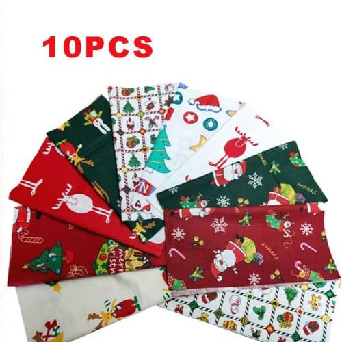 Christmas Cotton Cloth Sewing Fabric For Patchwork Needlework DIY Handmade Material Christmas Decor Home Xmas Cloth Set