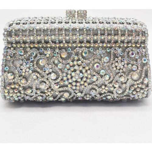 Silver Rhinestone Crystal Female Clutch Bags Purse Elegant Gold Big Diamond Women’s Party Prom Clutches Bags Lady Handbags Gift
