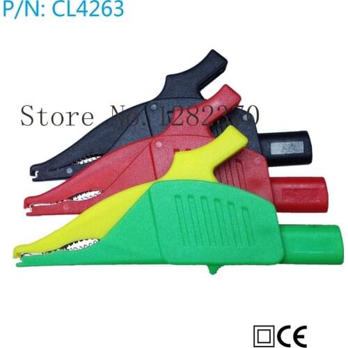 [SA] CL4263 high current copper insulated alligator clip dolphin clip 32A / 1KV 4 jack Dolphin Clip --10pcs/lot