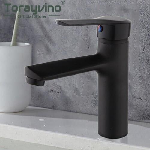 Bathroom Faucet Torneira Matte Black Brass Short Basin Mixer Tap Deck Mounted Single Handle Hot Cold Water Taps Spray Faucets