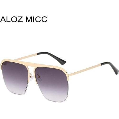 ALOZ MICC Fashion Rimless Sunglasses Women Brand Designer Metal Square Sun Glasses For Women Trendy Men Eyewear Glasses UV400