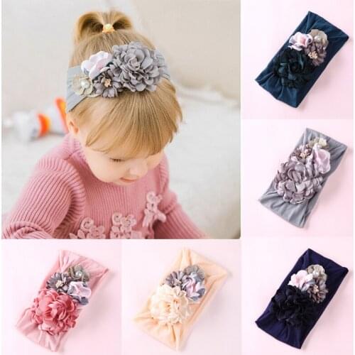 Baby Headband Cute Princess Hair Accessories Soft Nylon Baby Hair Band Silk Stitching Flowers Take Pictures Photography Tools