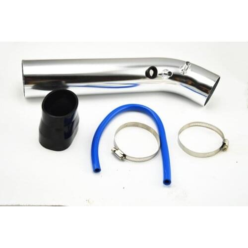 Air Intakes Short Cold Air Intake Pipe Hose + Cone Filter Kit System Universal Silver