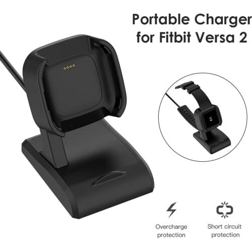 Smart Watch Charger Dock Base USB Cable Connector Fashionable Dial Wristwatch Present Replacement for Fitbit Versa 2