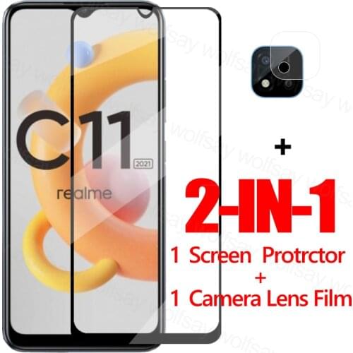 Full Glue Glass For Realme C11 2021 Screen Protector Tempered Glass For Realme C11 2021 Protective Phone Film For Realme C11 NFC