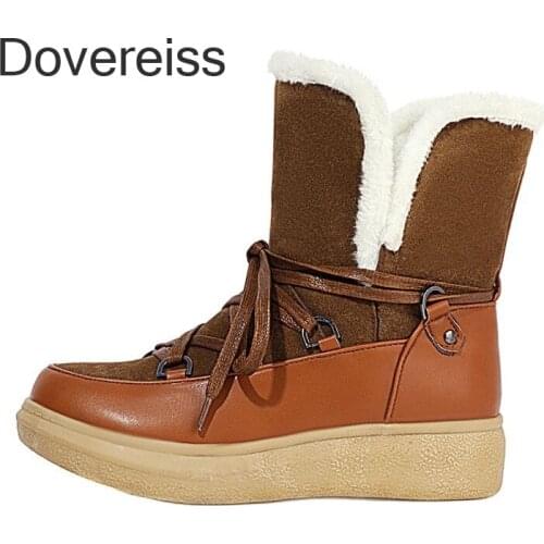 Winter Round Toe Shoes Woman Consice Sexy New Brown Flats Cross Lacing Matin boots Ankle boots Big size 43