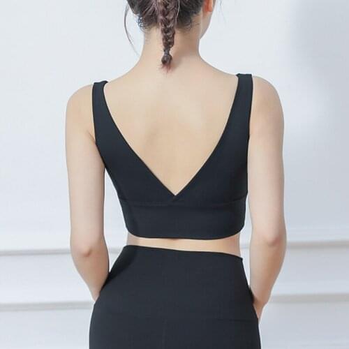 SALSPOR Female Bras Workout Deep V Beautiful Back Sexy Gather Bras Women Breathable Or Shockproof Fitness Bra Feminine