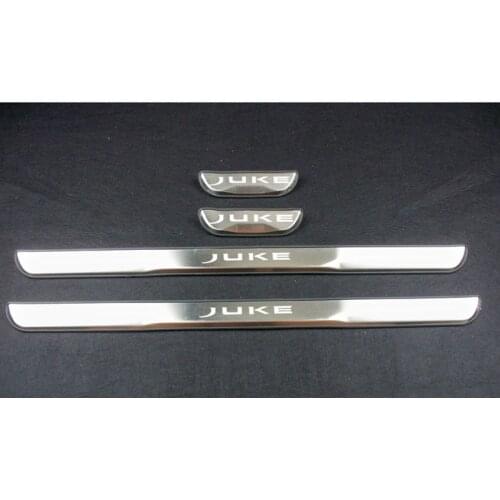 4Pcs for 2010-2019 Nissan Juke Automobile Stainless Door Sill Strip Scuff Plate Trim Car Styling Stickers Car styling