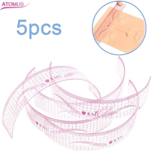Makeup Face Eyebrow Ruler Lip Tattoo Stencil Cosmetic Measure Tool Reusable Eyebrow Guide Ruler For Microblading Brow Permanent