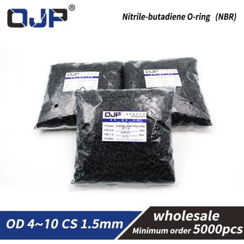 5000PCS/lot 1.5mm Thickness Rubber NBR Sealing O-Ring OD4/4.5/5/5.5/6/6.5/7/7.5/8/8.5/9/9.5/10mm O Ring Seal Gasket Ring Washer