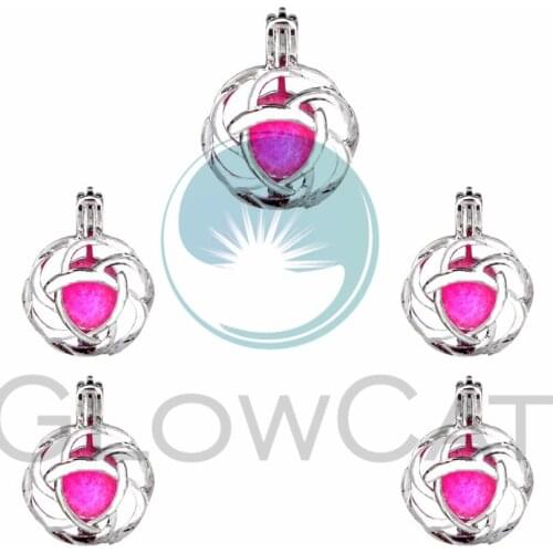 5X Rose Flower Pearl Cage Locket Pendant Jewelry DIY Bead Cage Aroma Essential Oil Diffuser For Oyster Pearl