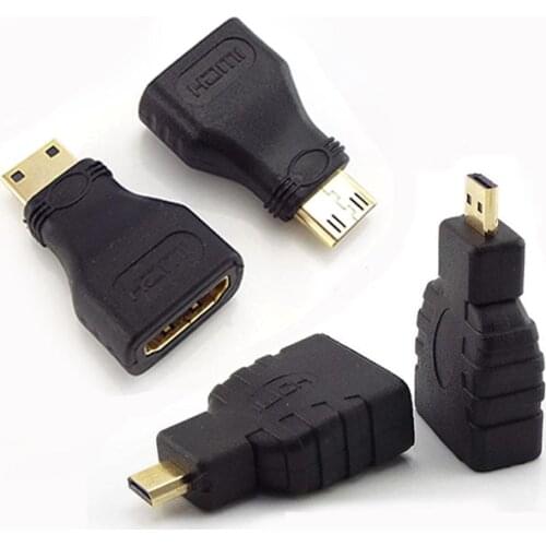 HDMI-compatible for Micro M/F to Mini Gold Plated Converter HD Connector Extension Adapter for Video TV for Xbox 360 HDTV 1080P