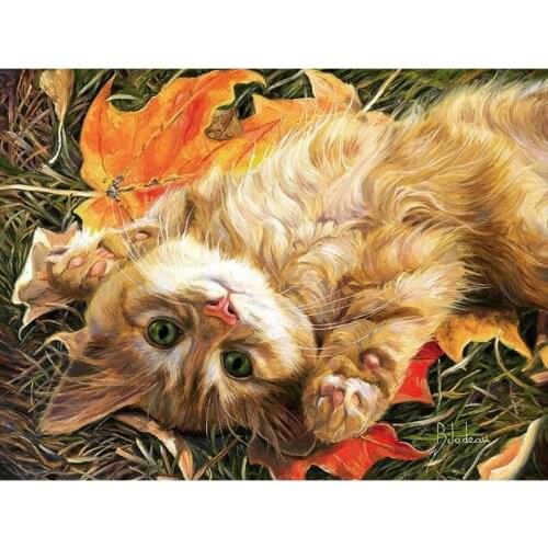 Cute Cat Diamond embroidery circle Device diamond painting rhinestone crystal painting home decoration