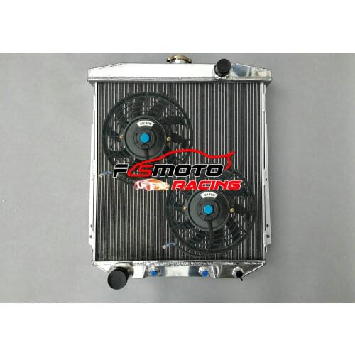 Aluminum Radiator + Fan For F-ord Fairlane Car Sedan Wagon Mainline V8 1954 1955 1956 Auto/Manual 5456
