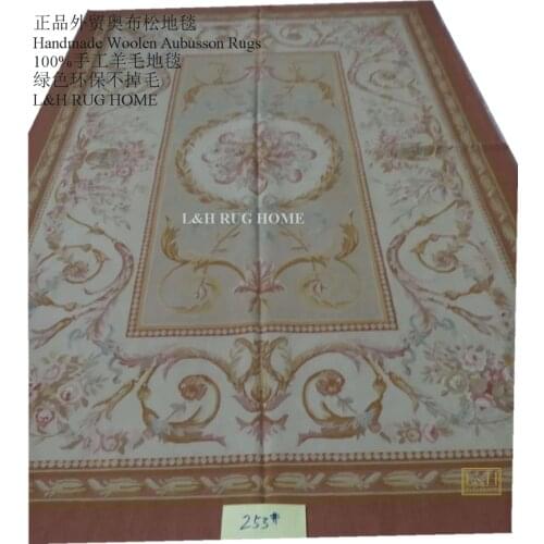 Free shipping 6.56'x9.84' Aubusson rugs Beige medallian woolen aubusson rugs 200x300cm