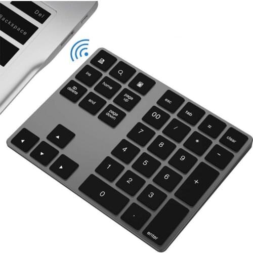 Wireless Bluetooth 34 Keys Numeric Keypad Number Pad Keyboard For Apple Mac-book Desktop Office Entertainment Accessories Black