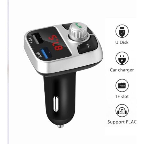 Wireless Car MP3 Player Audio Transmitter FM Bluetooth Handsfree Car Kit U-disk TF card AUX Music Adapter 3.1A Dual USB Charger