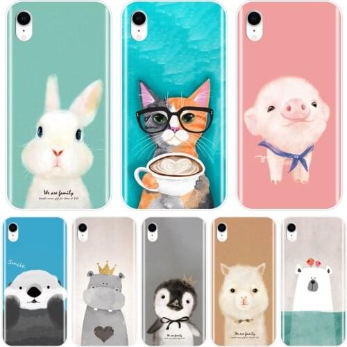 Back Cover For Apple iPhone 6 S 6S 7 8 X XR XS Max Silicone Soft Pink Pig Cat Bear Rabbit Phone Case For iPhone 6 S 6S 7 8 Plus