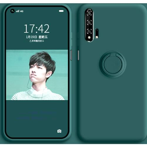 Luxury Soft Silicone Case For Huawei Honor 20 Pro P20 Metal Ring Holder Rubber Shockproof Silicon Back Cover Honor 20Pro Case On