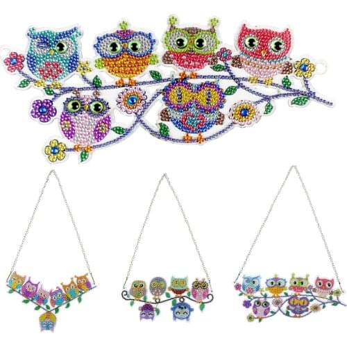 DIY Diamond Painting Special Shaped Drill Owl Hanging Ornament Pendant For Window Home Door Wall Wedding Holiday Decoration