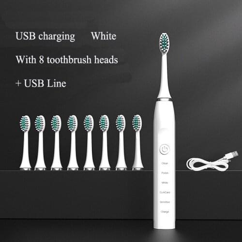 LISM Electric Smart Toothbrush With 8 Brush Head IPX7 Waterproof Ultrasonic Tooth Cleaner Rechargeable Sonic Tooth Brush