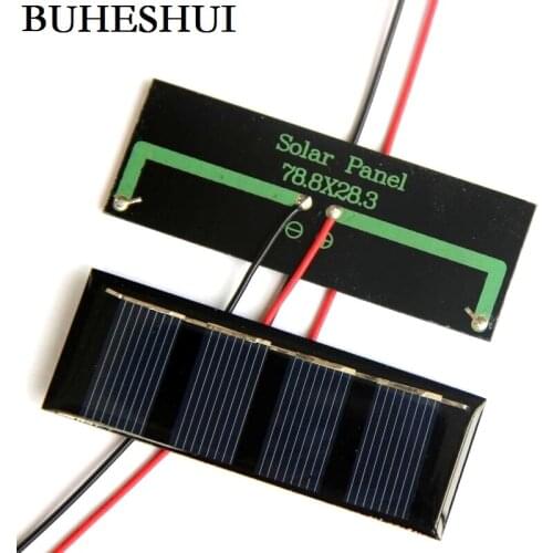 BUHESHUI 0.2W 2V Epoxy Solar Cell Module Polycrystalline Solar Panel+Cable DIY Solar Toy Panel Education 2pcs/lot Free Shipping
