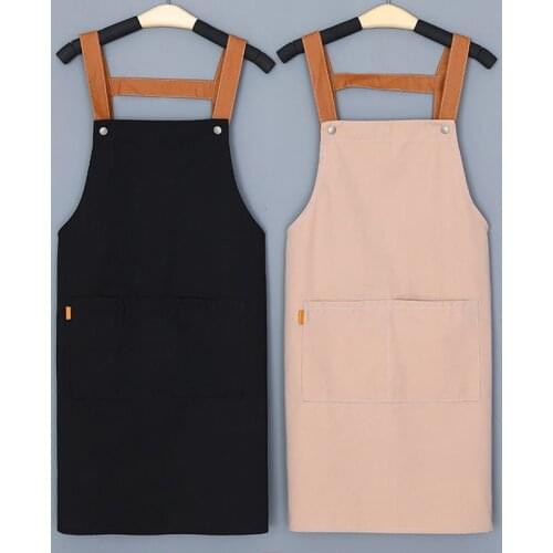 Cotton canvas apron custom logo printing home kitchen waiter men and women fashion nail art