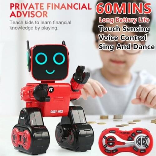 Intelligent Remote Control Robot RC 2.4G Touch Sensor Voice Control Singing And Dancing Storing Coins Moving Objects Robot Toys