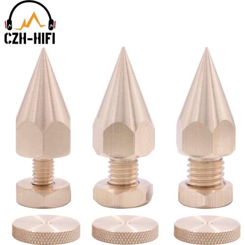 Audio Isolation Feet Pad Stand Base Cone Spike Mat M6 M8 M10 Thread Brass For Speaker Turntable Amplifier CD Player DAC Radio