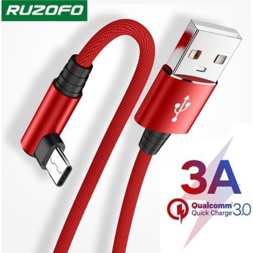 Ruzofo Micro USB Cable & Type C Cable 3A Fast Charging for Samsung Xiaomi Mobile Phone Data Cable Type-C for Xiaomi Redmi Note 8