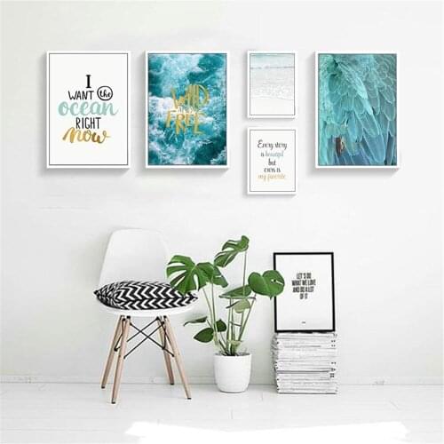 Nordic Beautiful Girl Butterfly Ocean Plant Fashion Landscape Posters Canvas Art Print Painting Wall Pictures For Living Room