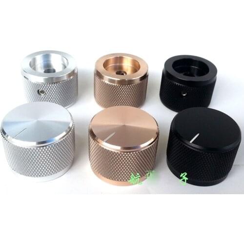 KYYSLB 30x22mm Inner Hole 6.0mm All Aluminum Alloy Solid Knob Potentiometer Volume Knob Audio Amplifier Chassis Knurled Knob