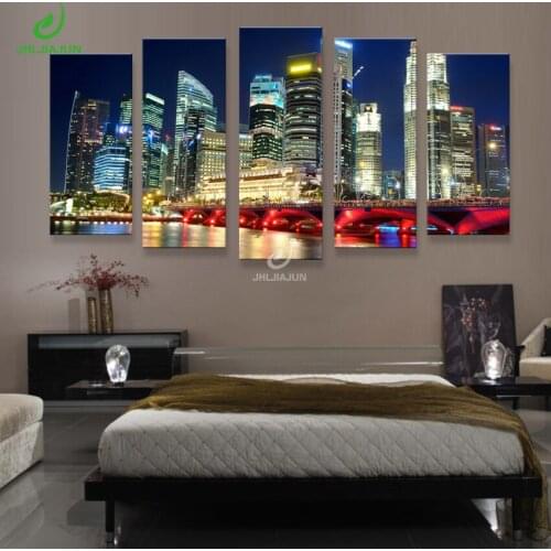 Modular pictures paintings the wall city at night print on canvas poster canvas monopoly paintings for the kitchen oil painting