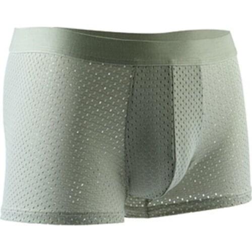 Men Cellular mesh seamless underwear Ice silk Underpants Breathable moisture-absorbing briefs Sexy Comfortable boxer briefs