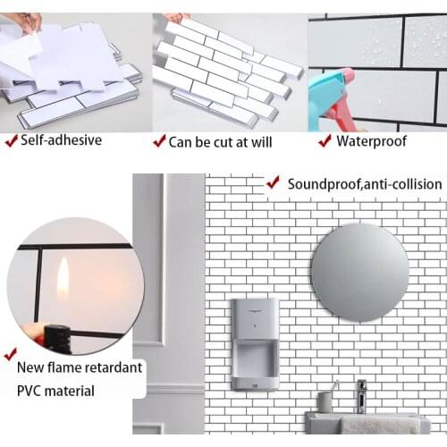 30*30cm 3D Wall Stickers Bedroom Decor Waterproof Self-adhesive DIY Foam Wallpaper For Living Room TV Backdrop Decoration