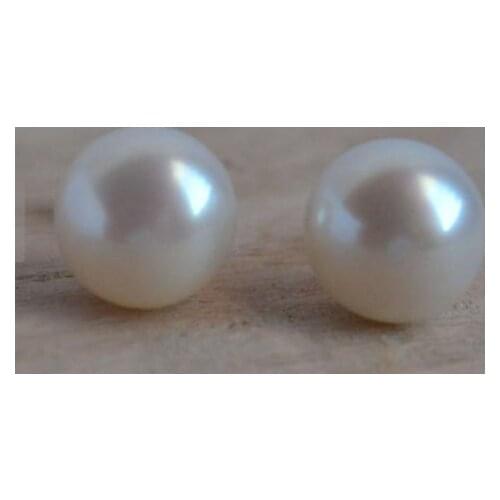 New Arrival Favorite Pearl Jewelry 9mm White Freshwater Pearl Stud 925 Silver Earrings Wedding Birthday Fine Jewelry Women Gift