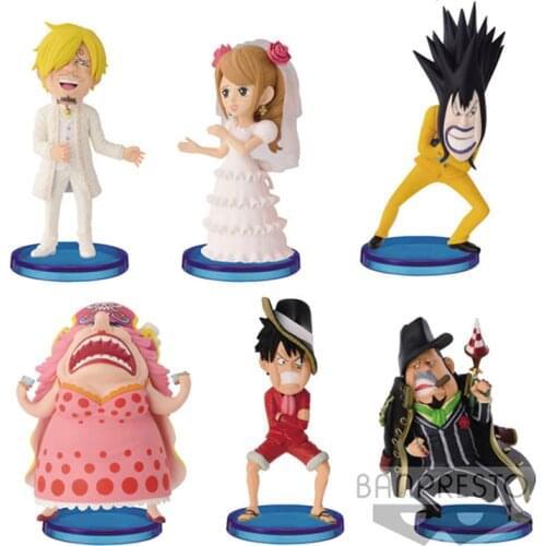 Bandai Genuine WCF ONE PIECE Anime Figures wcf Luffy Sanji Collections Gashapon Model Dolls Kids Toys Gifts for Boys