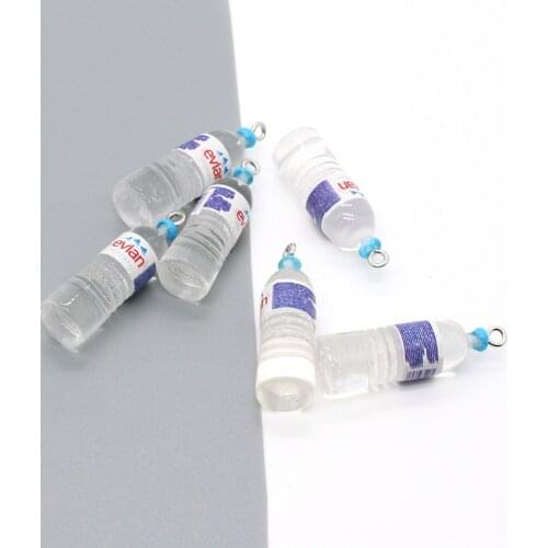 10pcs Simulation Resin Water Bottle Earring Charms Kawaii 3D Drink Keychain Pendants Phone Accessory DIY Charm For Jewelry Make