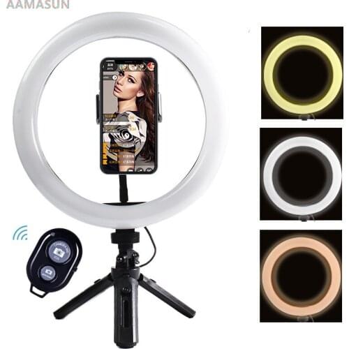 Portable Selfie Ringlight Adjustable Tripod Remote Photography Lighting Phone Photo Led Ring Fill Light Lamp Youtube FIll