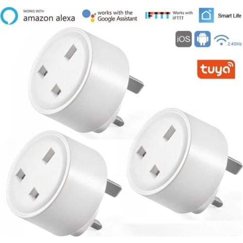 Tuya 15A UK Standard WiFi Smart Plug with Power Monitor, Smart Life APP Smart Socket Voice Work for Google Home Alexa Tuya 2021