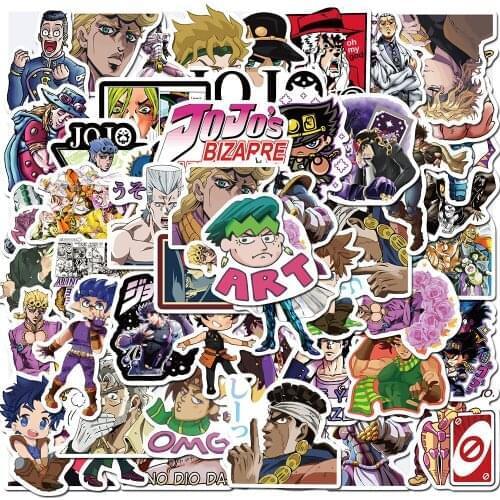 10/50PCS Anime JoJo Bizarre Adventure Graffiti Sticker Luggage Laptop Waterproof Sticker Water Cup Book Toy Cute Decoration