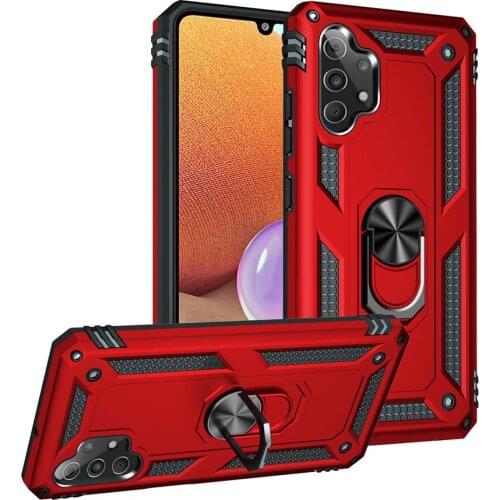 Heavy Duty Rugged Cover Ring Bracket Magnetic Holder Shockproof Kickstand case With Screen Protector for Samsung Galaxy A32 4G