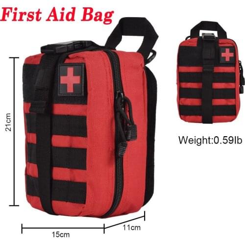 Tactical First Aid Kit Survival Molle Rip-Away EMT Pouch Bag IFAK Medical Red